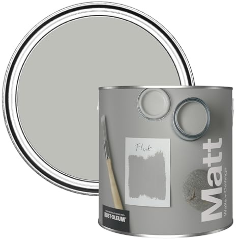 Rust-Oleum Peinture Mate Murs et Plafonds Grise - Silex 2,5L