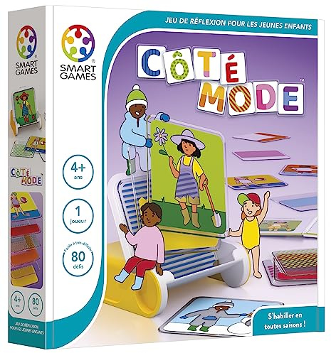 SmartGames | Lado Moda | Juego de lógica | Edad 4+ | Percepción Visual | 80 desafíos evolutivos | Juguete Educativo | Aprendizaje de Formas y Colores | Idea de Regalo para niños | 1 Jugador