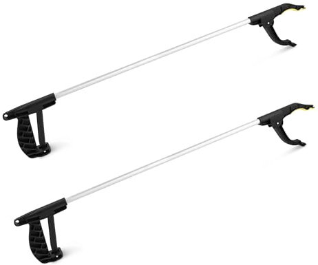 KEPLIN 2 Pack Litter Picker Ergonomic Long Reach Handle 30 Inch (75cm) Garden Tool, Magnetic Pick Up Durable & Sturdy for Picking Rubbish, Weeds, Leaves, Gardening, Elderly & Disabled Multi-use Tool