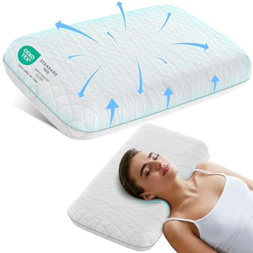 Asdsed Memory Foam Kissen, Kopfkissen Orthopädisches Kissen, Kopfkissen Nackenstützkissen Atmungsaktive, Schlafkissen gegen Nackenschmerzen 70x36cm(Höhe 8.5cm)
