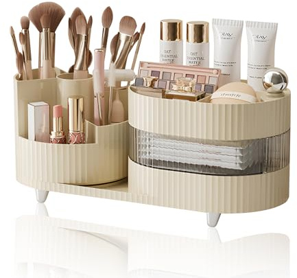 Bornfeel Organizzatore di Trucco Rotante a 360° Porta Trucchi Organizer Organizzatore Cosmetico Porta Pennelli Make Up per Profumi Skincare Eyeliner Camera da Letto Bagno