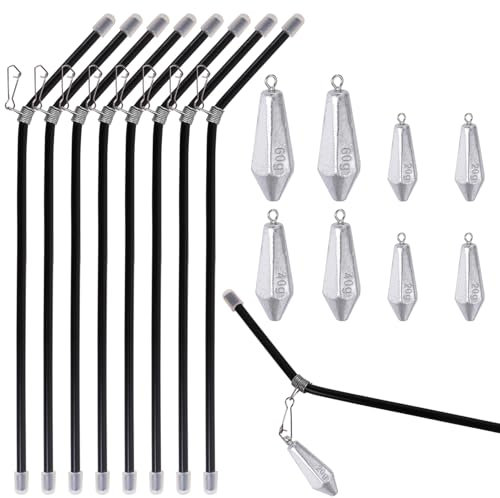 Fizdoqg Angelblei Set Angel Zubehör mit 20/40/60g Birnenblei und 8 Anti Tangle für das Angeln im Freien