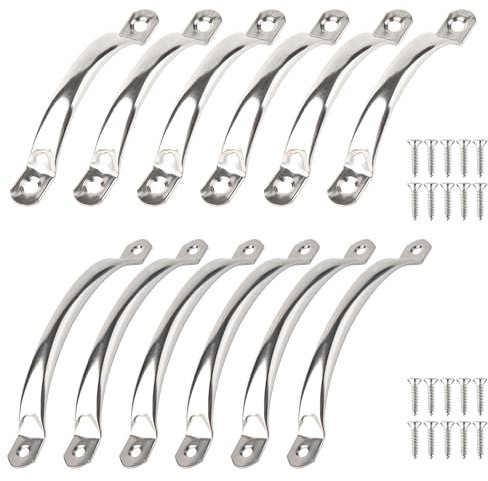 TPTGIAR 12 Stück Schrankgriffe, Silber Griffe für Küchenschränke, 80/128mm Lochabstand Möbelgriffe Edelstahl, Küchengriffe mit 32 Schrauben für Schublade Schrank Küchenschranktüren