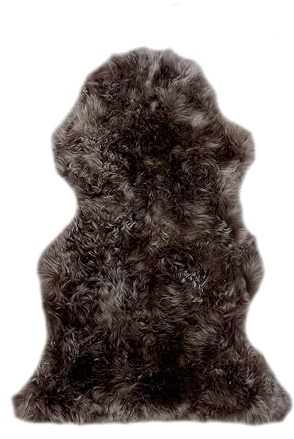 walexo Lammfell Teppich – Naturfell Schaffell in verschiedenen Größen, Naturfarben, echtes Fell für Sofa, Bett, Kinderwagen, Deko & Haustiere (Taupe, 120-130 cm)