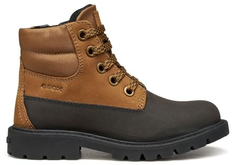 Geox J Shaylax Boy Bottines à la Cheville, Lt Brown Black, 26 EU