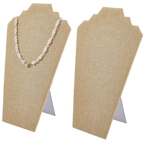 Beebeecraft 2 pieza de Cartón Caqui para Exhibir Collares Joyas Busto Soporte para Venta Y Exhibición
