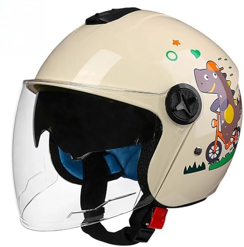 Casco Infantil, Casco Abierto para Moto, Casco Infantil para Bicicleta O Patinete con Visera, Casco Ligero Multideporte, Homologado ECE 5,(50-56CM)