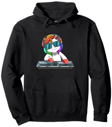 Cuffie EDM Rave Unicorn Dj Dance Music Mix Felpa con Cappuccio