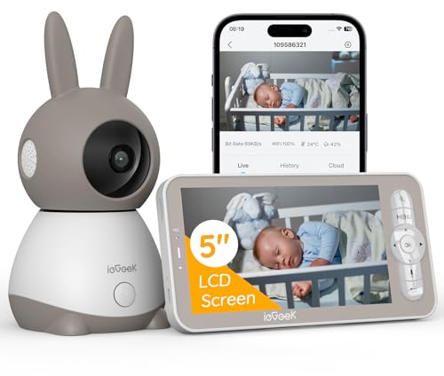 ieGeek Cámara Vigilancia Bebé 5 2K/3MP 360° para Recien Nacido