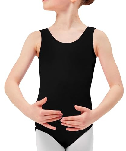Hugs & Kisses London Girls Cotton Stretch Leotards Kids School PE Ballet Dance Gymnastics Full Sleeve Sleeveless Sport Dancewear Swimming Bodysuit Age 3-13 Years