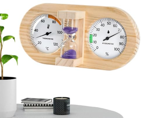 Ergonomic, Tidsmätning Fuktmätare Easy to Use, Office | Compact Väggmonterad Bastuhygrometer, Med Trä Inomhus, Rum Garage Arbetsplats, Växthus Och Versatile, Outdoor