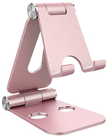 Simpeak Tablet Stand, Dual Foldable Aluminum Holder Universal Phone Stand Holder Compatible with iPhone iPad and All 4-10 inch Devices