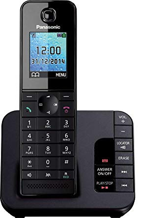 Panasonic KX-TG8181EB Cordless Phone with Answering Machine (Hands Free Functionality, Low Radiation)