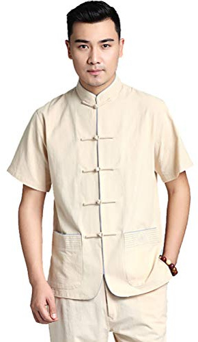 Manche Courte Tang Costume Casual Kungfu Vestes De Style Chinois Shirt Tai Chi Coton Vêtements De Formation pour Homme Femme
