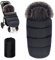Zamboo Universal Thermo Fußsack mit Fell für Buggy Kinderwagen - Kinder Winterfußsack für 3-Punkt und 5-Punkt-Gurt, mit Kapuze und Fleece Futter - Dunkelgrau