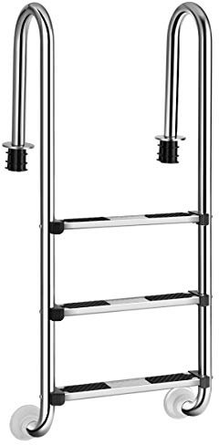 GIANTEX Escalera de Piscina con 3 Escaleras Antideslizantes, Escalera de Acero Inoxidable 304 para Piscinas Subterráneas, Apta para Piscinas, Spas y Aguas Termales