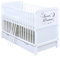 Baby Delux Babybett Kinderbett umbaubar zum Juniorbett weiß 140x70 Schublade Matratze mit Motiv Sweet Dreams (mit Kokos-Buchweizen-Matratze 140x70x9 cm)