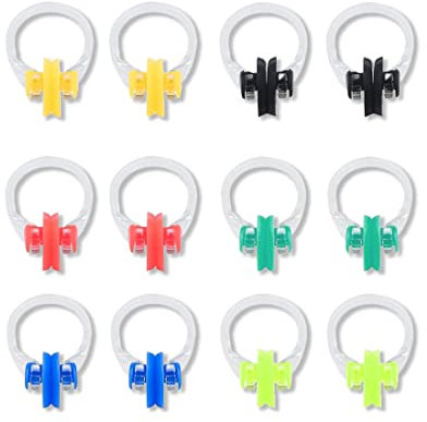 12 StüCk Wasserdichte Silikon-Nasenklammern, Farbige Nasenklammern, Schwimmnase, GefüLlter Nasenschutz, Schwimmtraining, TauchzubehöR FüR Kinder, Erwachsene, Unisex-Nasenklammern