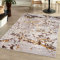 Mazovia Modern Teppich Wohnzimmer, Kurzflor elegant glänzender - Abstrakt Marmor Design - Wohnzimmerteppich in Beige Creme mit Gold 200 x 300 cm