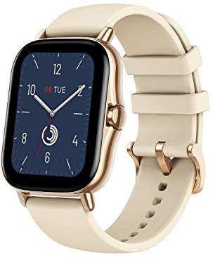 Amazfit GTS 2 Smart Watch Fitness Tracker with Sleep, Stress, Heart Rate, Blood Oxygen Monitor, Alexa Built-in, 90 Sports Modes, 5 ATM Waterproof,Bluetooth Phone Call, Gold (Renewed)