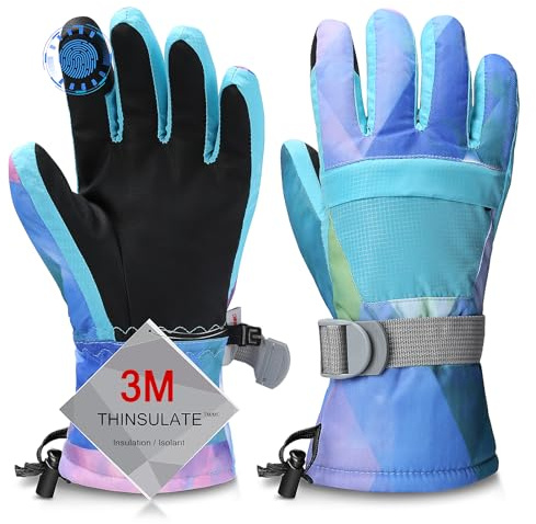 Odtmger Ski Gloves, Warmest Waterproof and Breathable Snow Gloves for Cold Weather, Fits Both Men & Women,for Parent Child Kids Outdoor