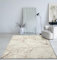Mia's Teppiche Cielo Moderner Dichter Kurzflor Teppich, Wohnzimmer, Schlafzimmer, Eleganter Glanz, Glanzfaser, Hoch-Tief Effekt, Feder, Creme, 140 x 200 cm