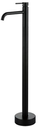 BiaoTeng Grifo de Pie para Bañera Exenta Monomando Latón Frío y Caliente Grifo de Suelo para Bañera Grifo de Bañera Exenta Negro