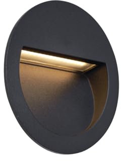 Qazqa - Moderne LED-Außen Wandeinbauleuchte schwarz IP65 - Gem I Außenbeleuchtung - Aluminium Rund - I LED