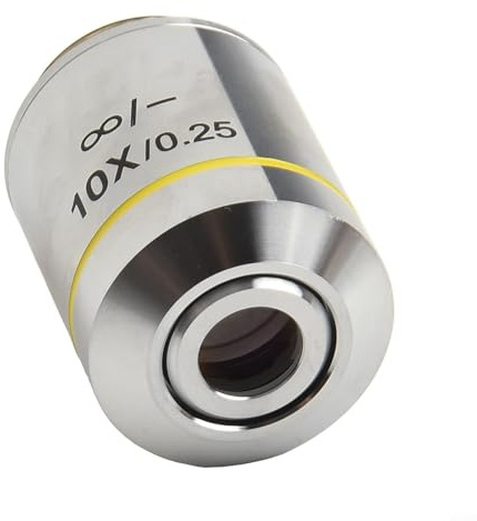 Yuanpgky Objectif microscope 4X 20X, pour objectif achromatique Infinity avec revêtement antireflet, filetage RMS 20,2 mm, compatible avec Olympus et autres standards