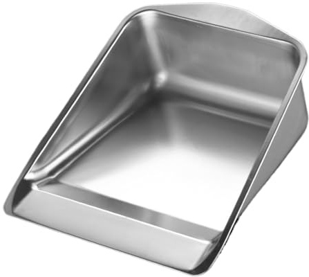 Sopskyffel av metall – rostfritt stål 24 x 3,94 x 3,94 cm | bred, liten sopskyffel, robust sopmaskin, bärbar metallsopmaskin, hushållsrengöringsverktyg | djurhår på hårt trägolv