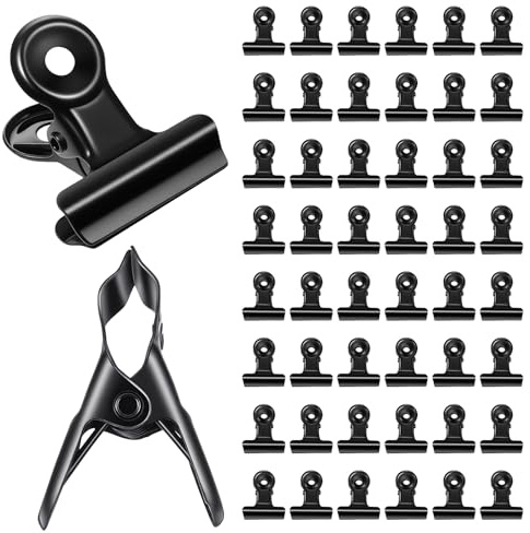 TIESOME 50 stycken Små Bulldogge Gem, 22mm Små Klammer Metallgem För Dokument, Foton & Hantverk Stabila Gem Med Stark Grepkraft