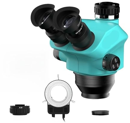 7-50X trinokulärt kontinuerligt zoom stereomikroskop WF10X/22mm okular Lämpligt for mobiltelefon PCB-svetsmikroskopverktyg(RF7050 SET1)