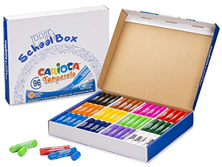 CARIOCA - Temperello School Box, Caja de Témperas Sólidas, 96 Uds