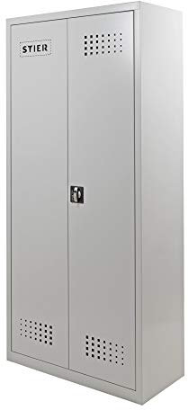 STIER Umweltschrank, mit 4 verzinkten Wannenböden, 1950x920x420mm, abschließbar, für Gefahrstoffe, robuste Bauweise