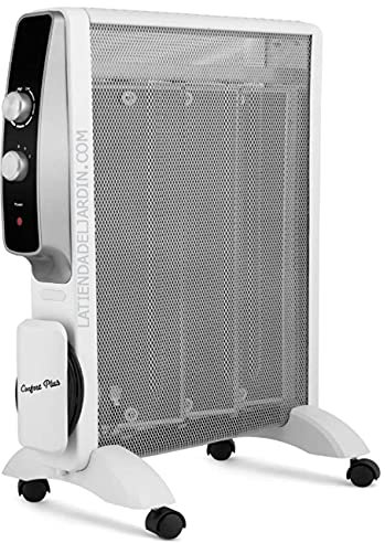 Radiador eléctrico 1500W, bajo consumo, Estufa de Mica, Calefactor con Termostato regulable, seguridad antivuelco