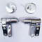 Cfty Scharniere WC-Sitze Slow Drop Quick Release Edelstahl Scharnier WC-Sitze Abdeckung Massivholz Harz Silber Scharnierbeschläge