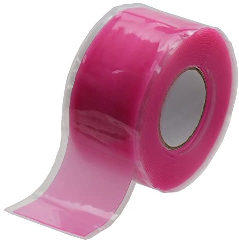 Autrends Självsmältande silikonband 3,5 cm x 8,5 m, silikonband för dragstång, sport styre tejp, tjockt gummiband för handtag, reparationstejp, rosa