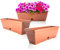 BigDean 3X Blumenkasten mit abnehmbarem Untersetzer Terracotta 50cm lang aus bruchsicherem Kunststoff Balkonkasten Pflanzkasten mit Wasserspeicher für Innen-&Außenbereich geeignet Made in Europe