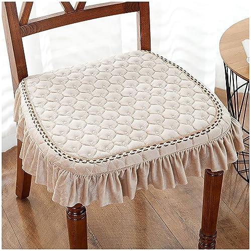 ZTGL 45x43x3 cm Cuscini per Sedie da Cucina Antiscivolo, con Laccetti Sfoderabili Lavabili Confortevole Cuscini Seduta, Imbottitura Cucina Sedia da Pranzo con Volant,B1,4 Pack