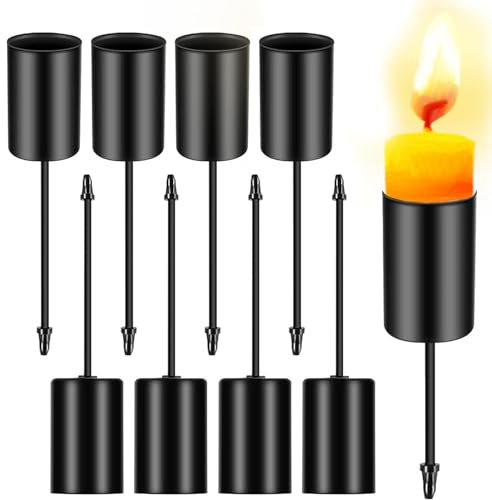 PIWOSGOL 8 Pezzi Portacandele, Portacandele per Corona dell'Avvento, Supporto per Candele Natalizio, Porta Candele da Tavolo in Metallo per Cena a Lume di Candela, Matrimonio, Festa, Compleanno