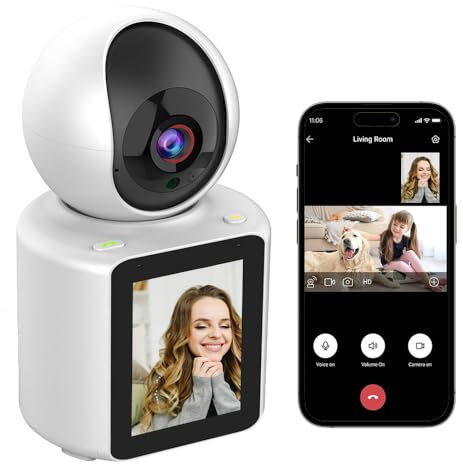 3T6B Videoanrufe Smart Kamera,Baby Monitor Video Überwachung,2,8 Zoll HD Display,mit IR Nachtsich, Drehbare Weitwinkelkamera mit Zweiwege-Audio, für Haustier, Haushalt, Babyphone