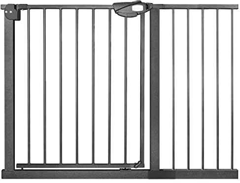 Froadp Griglia di protezione per porta e scale, senza foratura, orientabile su entrambi i lati, per la sicurezza dei bambini e animali domestici, da 105-115 cm, nero