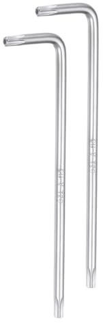 QUARKZMAN 2 Piezas de Llave Hexagonal en Forma de L Torx T20 de 4.02 de Longitud, de Acero Al Carbono, con 6 Puntos Estrella, para Reparación de Coches, Tono Plateado