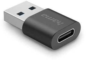 Hama USB C Adapter, USB A Stecker auf Buchse (Zum Verbinden von PC, Laptop, MacBook, Tablet, Kabel oder Hub, mit Super-Speed-Datenübertragung 10 Gbit/s, USB 3.2 Gen2)