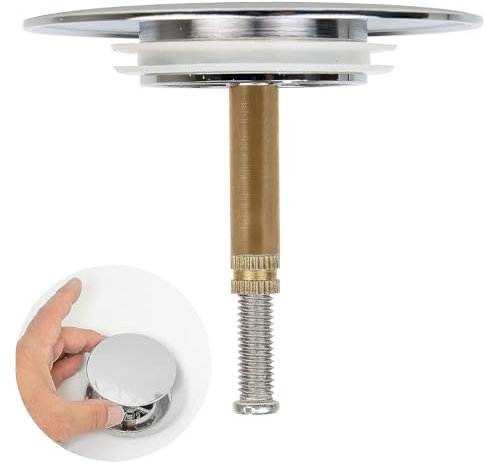 Chrome Plated Metal 72mm Bath tub Plug Replacement, Adjustable Bathroom Plug Silver Bathtub Stopper with Double Seal for Most Bathtub Drain, Bath Tub Waste Plugs