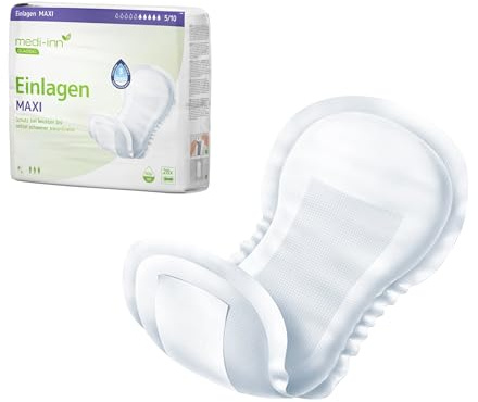 Medi-Inn - Inserti per incontinenza MAXI, 5 gocce, 6 x 28 pezzi, unisex, colore: Bianco