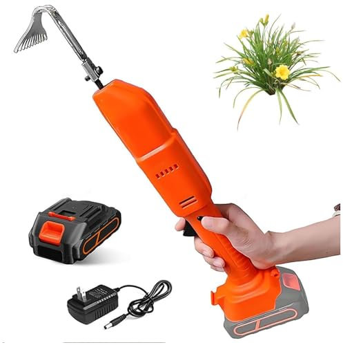Générique Motobineuse Electrique,Motoculteur 21V avec Batterie Lithium Rechargeable Et Double Interrupteur,Outillage de Jardin Motorisé,pour Ameublir Le Sol Et Désherber