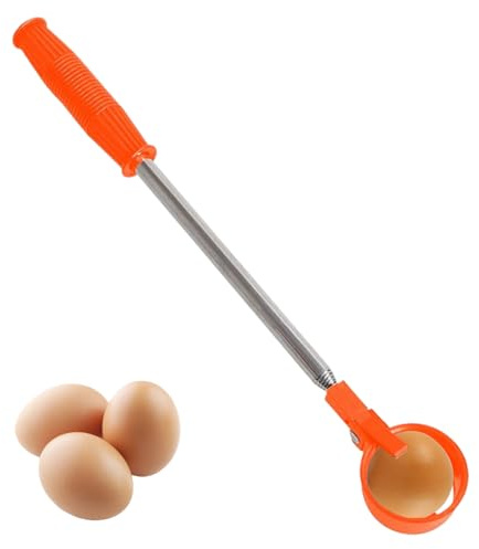 Recogedor De Huevos | Pinza Extensible para Huevos,Equipo de Recolección en Acero Inoxidable Resistente para Exteriores Granja Jardín Cocina
