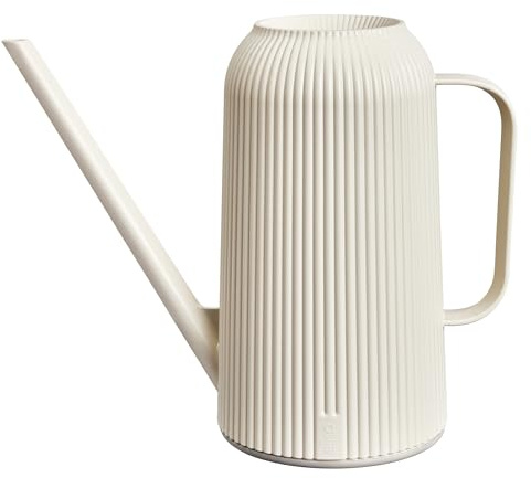 Elho Vibes Fold Gießkanne 1.7ltr - Gießkanne für Zimmerpflanzen - 100% recyceltes Plastik - L25.2 x B7.4 X H21 - Weiß/Leinenweiß