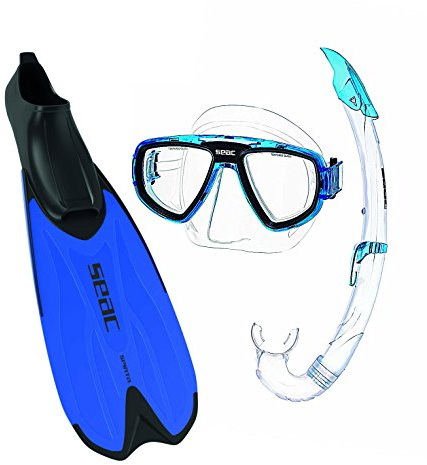 Seac Schnorchel-Set Set Tris Spinta, blau, 36-37, 0890026